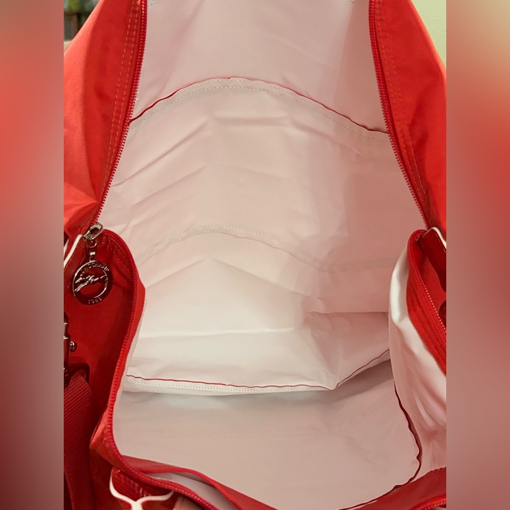 LONGCHAMP Horse Logo Nylon Large Tote Bag Women Red - Picture 8 of 8